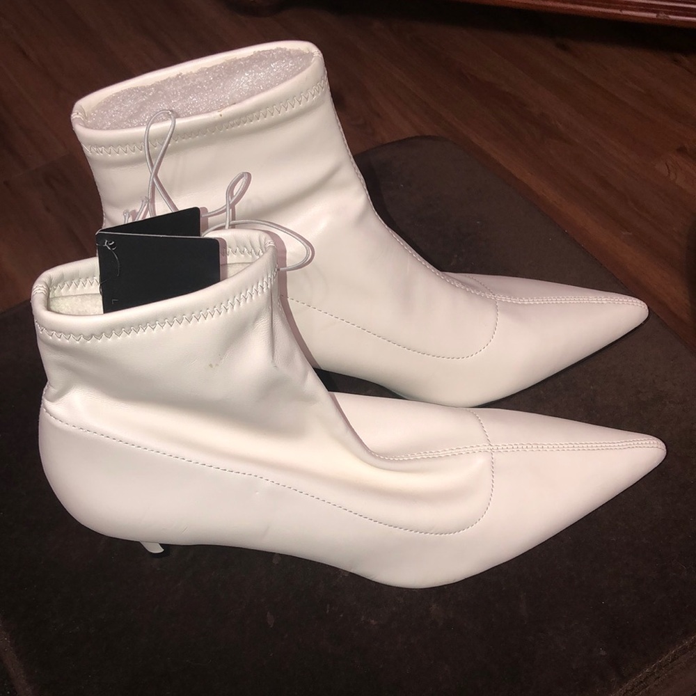 White short booties.